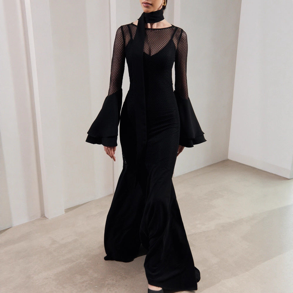 Flared sleeve dress