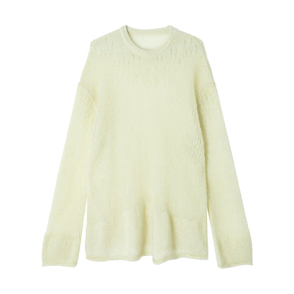 Spring new ultra-fine mohair loose soft skin-friendly wool blouse