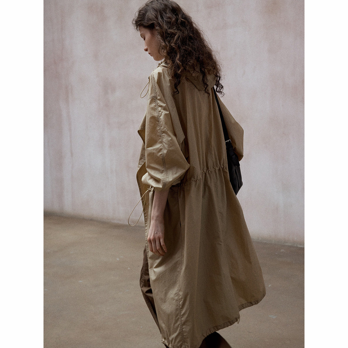 Coated Easy Silhouette Windbreaker Jacket Autumn Simple Versatile Casual Commuter Long Sleeves