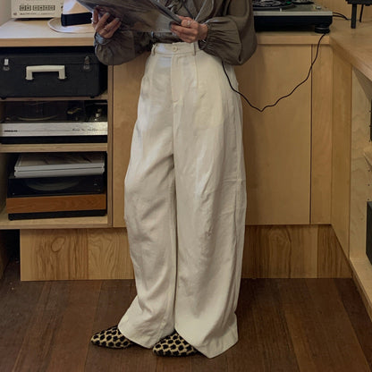 Straight casual wide-leg slimming drape floor-length pants