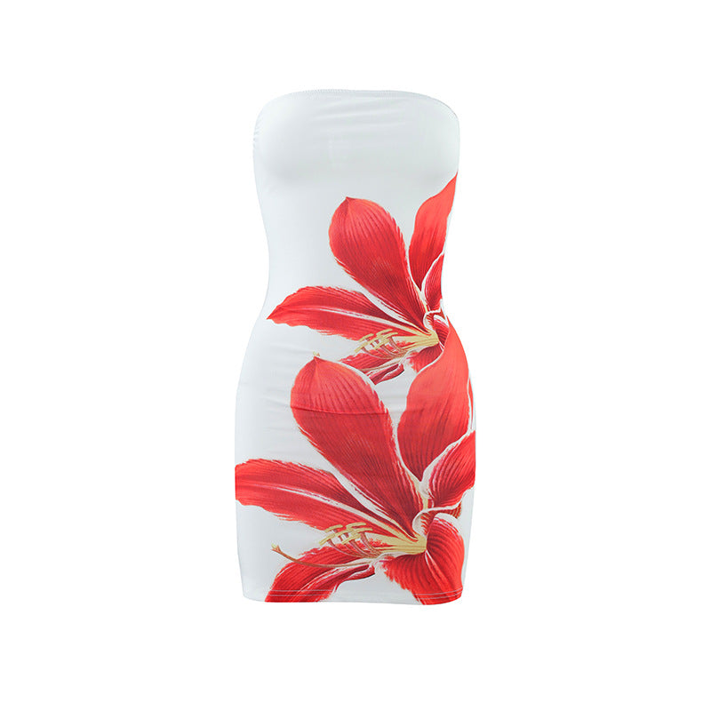 Floral Tube Top Mini Dress