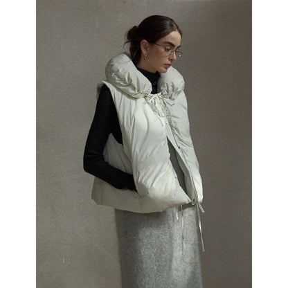 Winter 90 white duck down bud collar weft elastic anti-down jacket