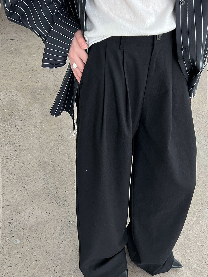 Korean version of wide-leg pants women's summer new drooping straight-leg pants loose casual mopping long pants 5115