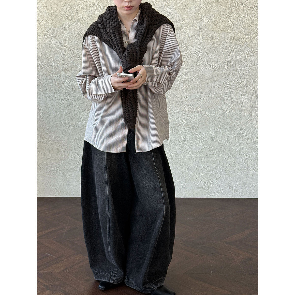 New temperament lapel versatile silhouette shirt