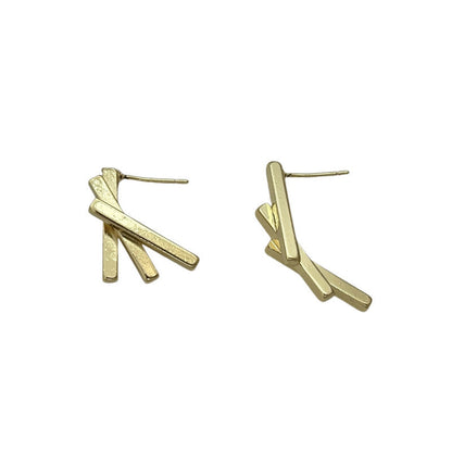 925 silver geometric retro stud earrings simple and small temperament unique earrings personalized trend earrings