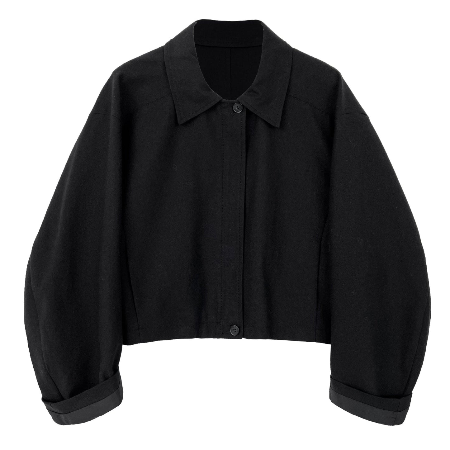 Minimalist high-end lapel jacket jacket women's short autumn new casual wide cotton and linen top