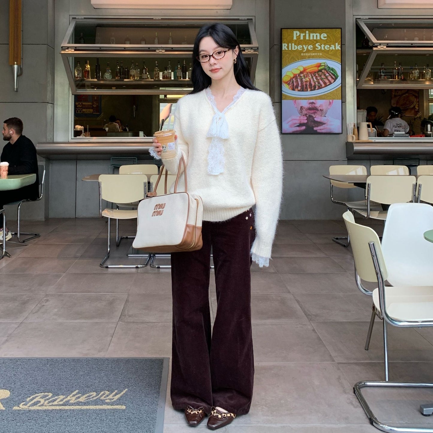 Embroidered Corduroy Flare Pants – Retro High Waist Women's Trousers