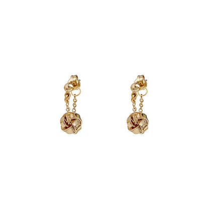 French retro high-end earrings women's light luxury niche earrings exquisite simple sterling silver versatile temperament earrings earrings