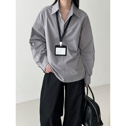 Korean POLO collar casual shirt women