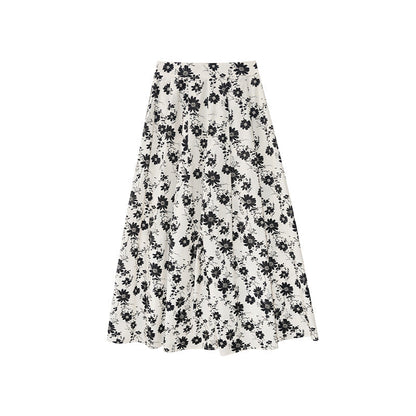 French holiday style beautiful temperament floral loose pendulum trousers