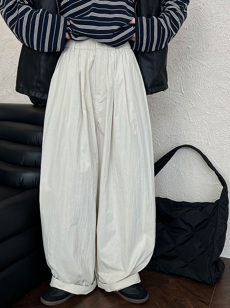 Japanese basic simple and versatile loose trousers women's autumn new straight casual wide-leg trousers