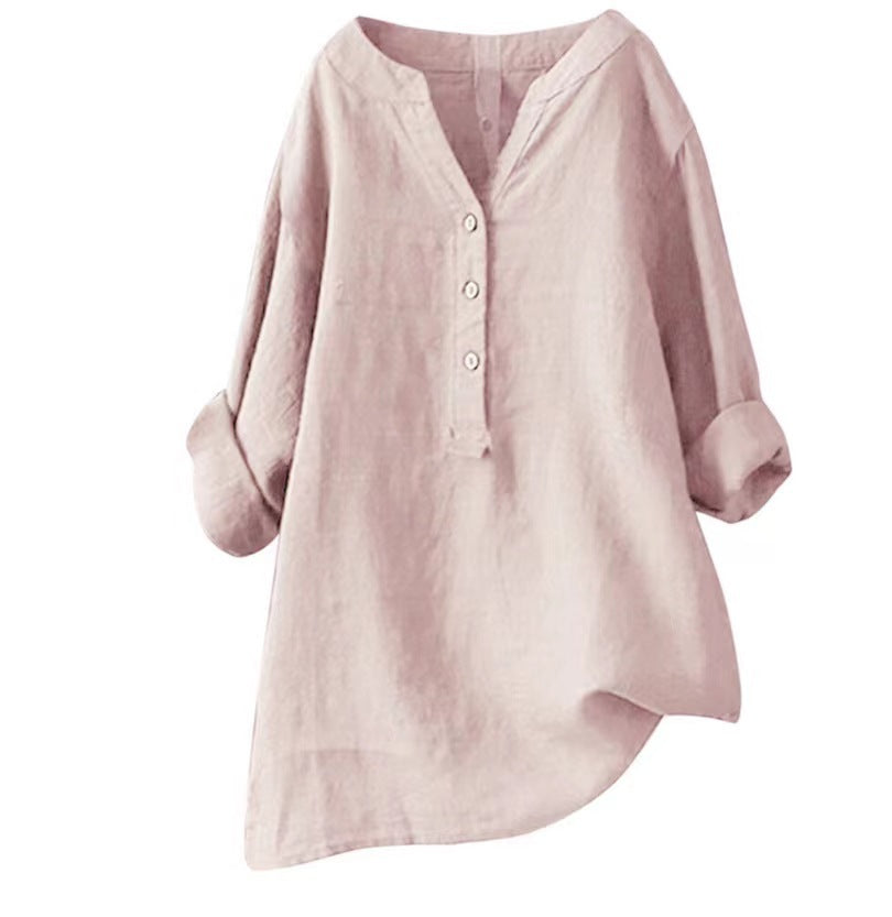 Loose Casual Women's Stand-Up Collar Top Women's Shirt Crew Neck