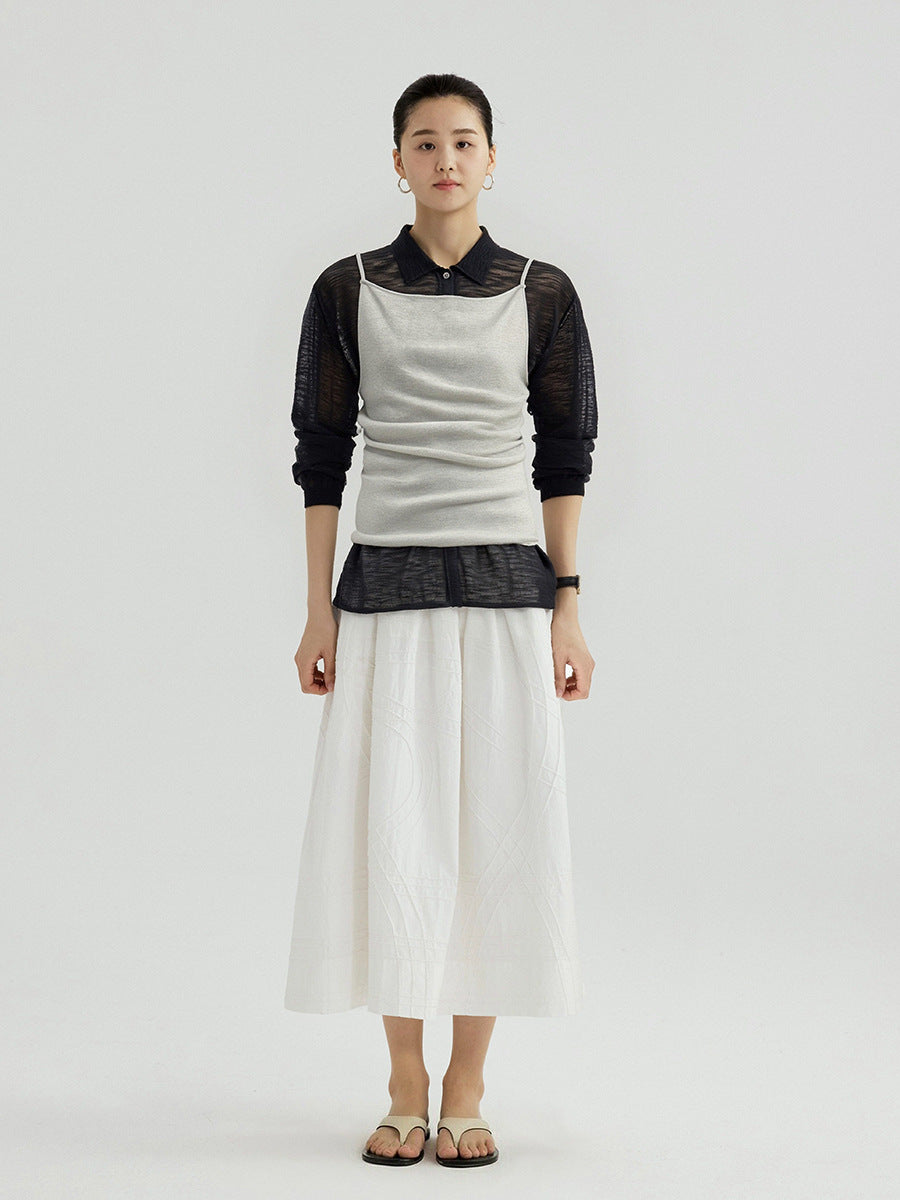 Light and breathable bamboo joint cool knitted sunscreen shirt
