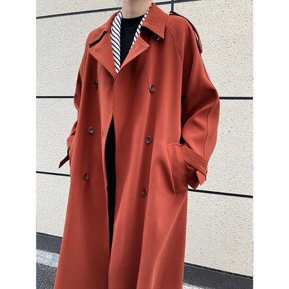 Spring and autumn new drape British style loose double-breasted medium and long knee trench coat women