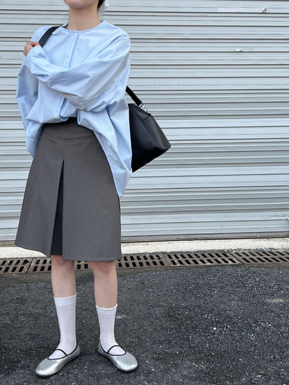 Korean version of high-waisted split skirt, spring suit short skirt, thin casual A-shaped skirt, mid skirt