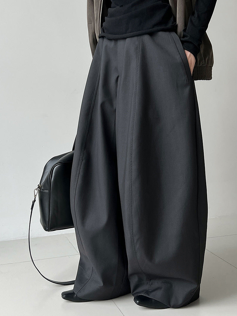 Design pocket cocoon lantern suit pants women's autumn new drape balloon pants long pants