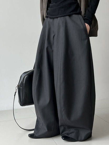Design pocket cocoon lantern suit pants women's autumn new drape balloon pants long pants