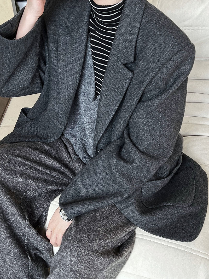 Korean version autumn and winter 50% wool blazer