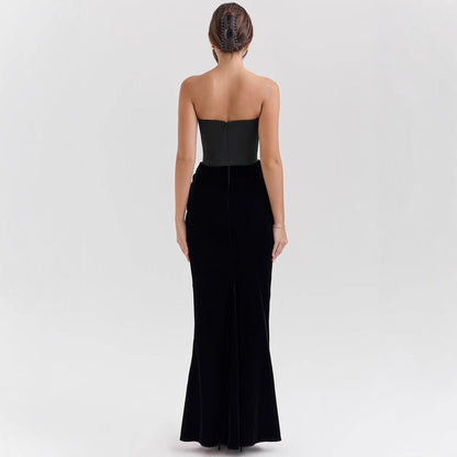 Fishbone bandeau dress