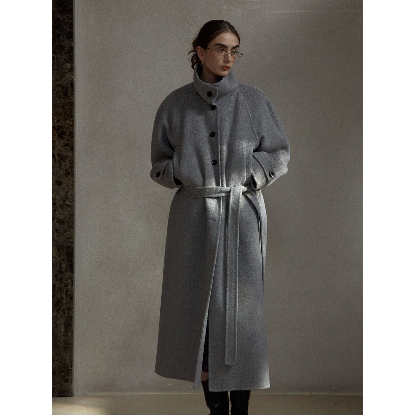Winter commuter design stand-up collar double-breasted double-sided wool coat jacket