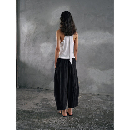 Tencel wool U-neck knitted vest, streamer slim commuter sleeveless top