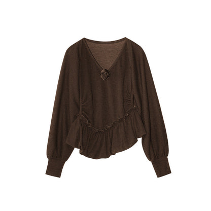 Soft waxy knitted shawl vest two-piece sweater set