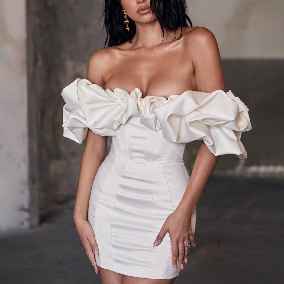 Off-Shoulder Ruffle Mini Dress