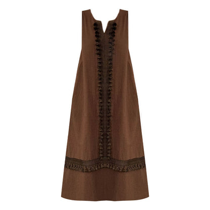 Korean style tassel trim v-neck dress - new summer collection: figure-flattering, age-defying cami dress