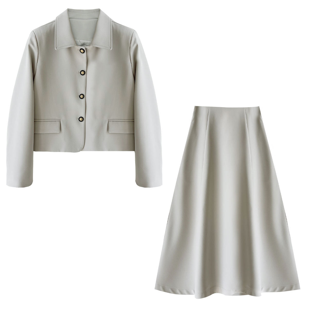 Korean Xiaoxiangfeng jacket + pleated skirt 26 early spring commuter casual suit 89027