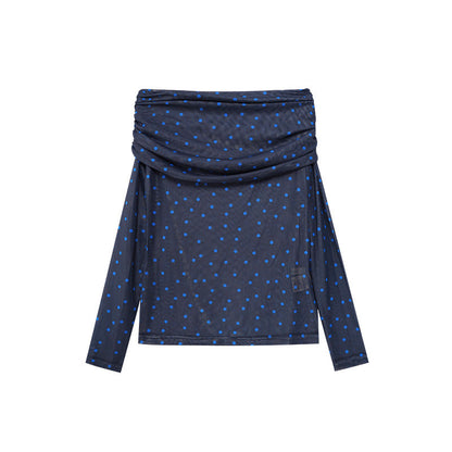 One Shoulder Polka Dot Top