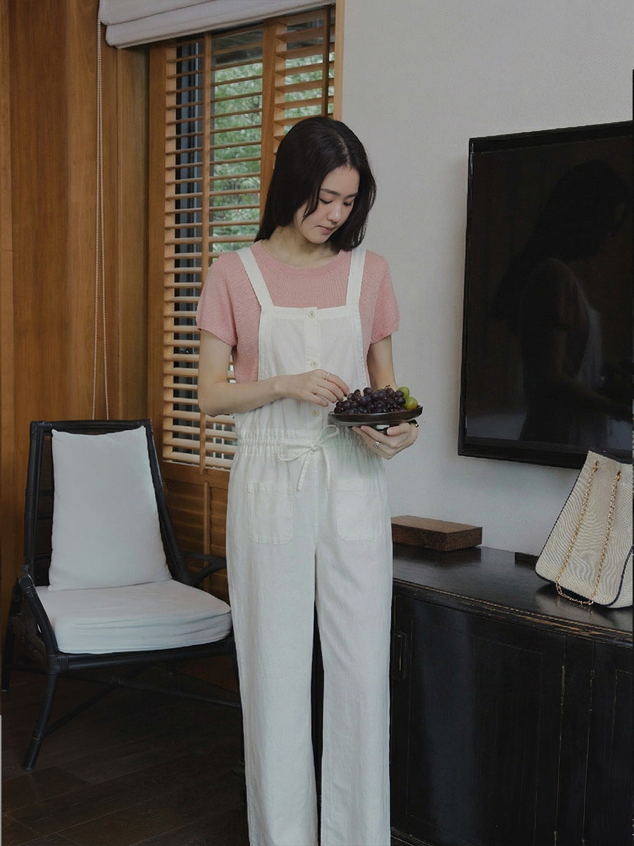 Seamless one-piece short-sleeved knitted sweater lazy top