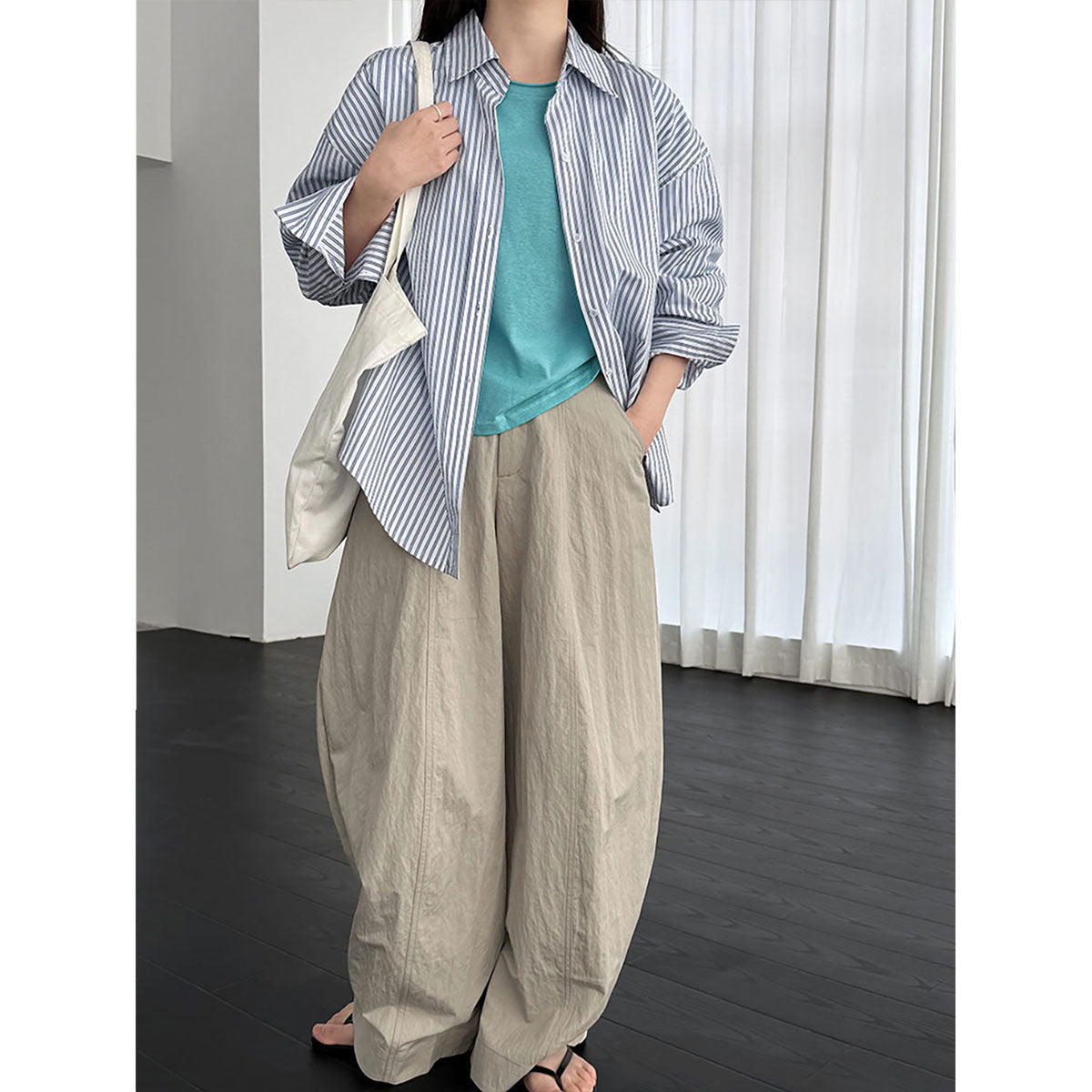 Korean slack pleated wide-leg pants women's 26 spring new high-waisted straight commuter casual pants