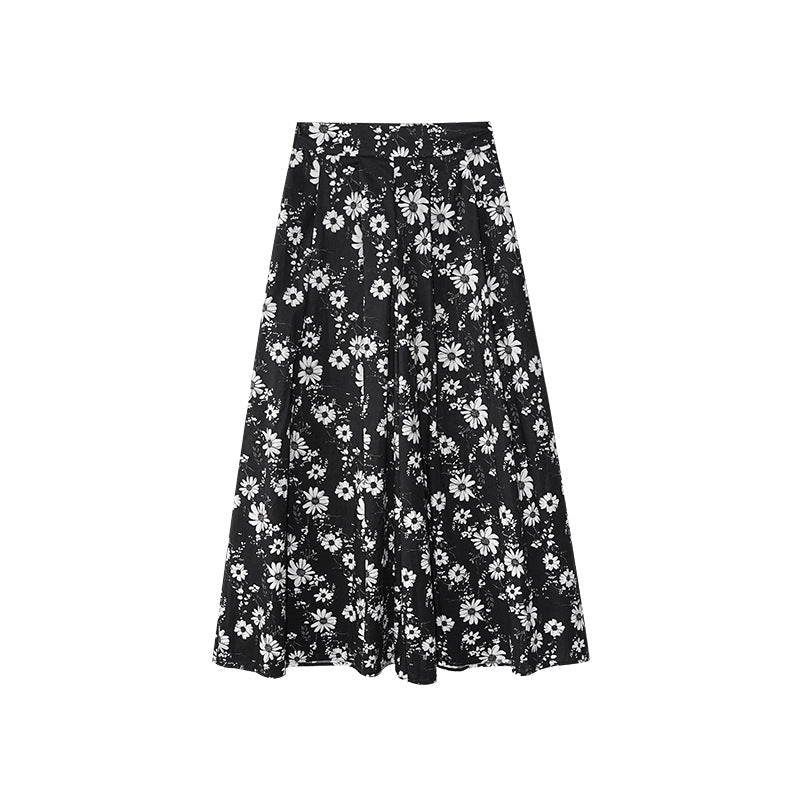 French holiday style beautiful temperament floral loose pendulum trousers