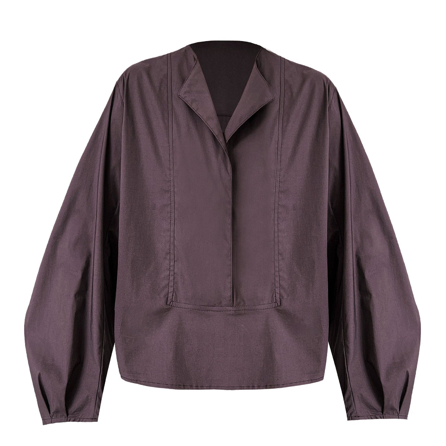 French high-end crew neck shirt women's autumn new loose and versatile lantern sleeve shirt top