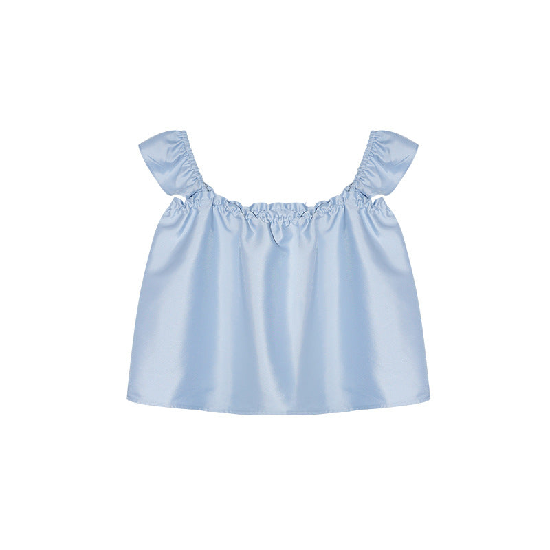 Square Neck Flutter Sleeve Top