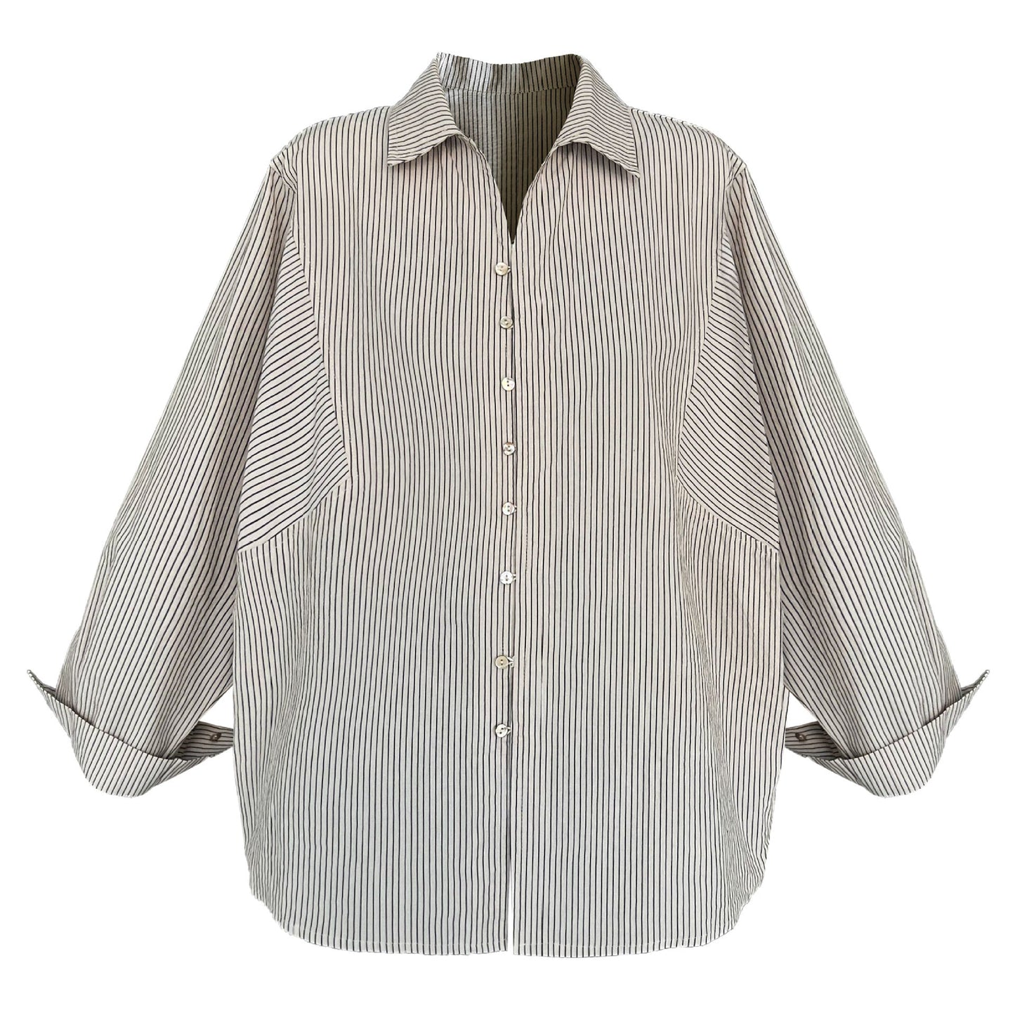 New temperament lapel versatile silhouette shirt
