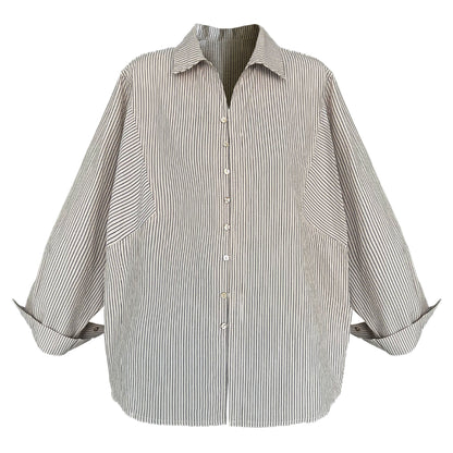 New temperament lapel versatile silhouette shirt