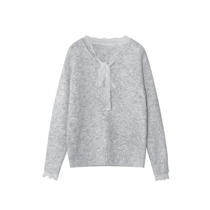 Sweet age-reducing lazy loose shoulder sleeve sweater