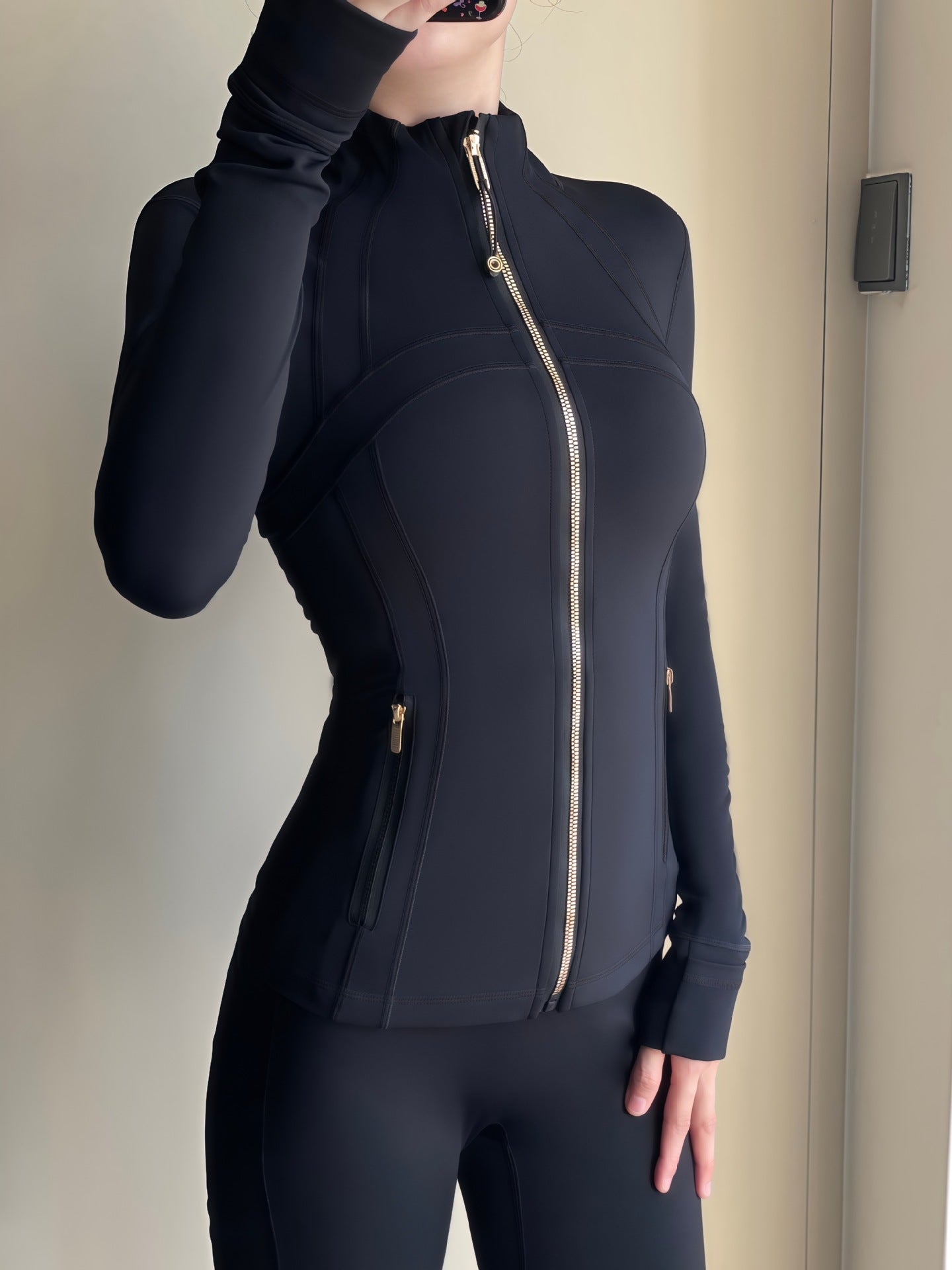 Yoga Jacket Women Long Sleeve Zip-Up Breathable Sports Fitness Top