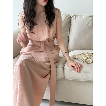 French temperament high-end waist sleeveless top with high waist skirt summer new suit