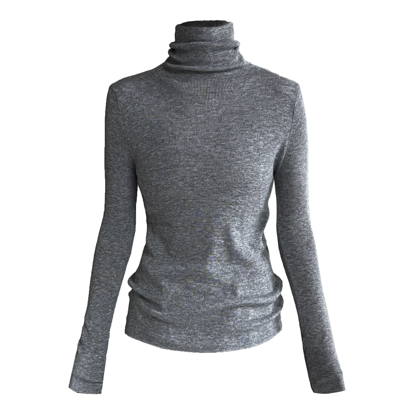 Korean stacked turtleneck knitted sweater bottoming sweater women's autumn and winter slim and thin wool top