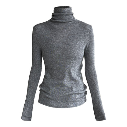 Korean stacked turtleneck knitted sweater bottoming sweater women's autumn and winter slim and thin wool top