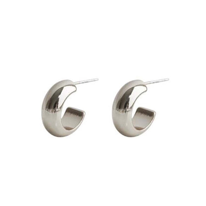 Premium sense metal mosquito coil disc loop earrings French ear clips can be worn without ear piercings, earrings are simple, fashionable and versatile