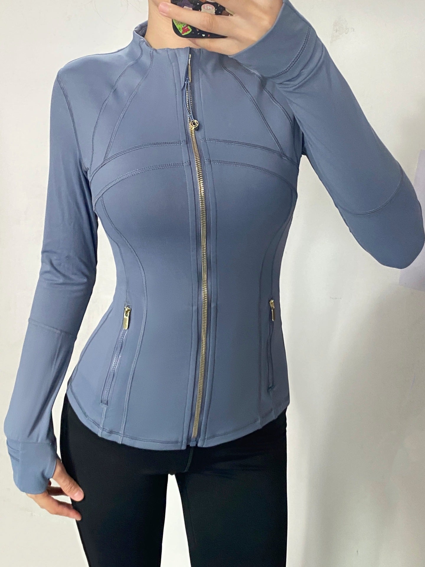 Yoga Jacket Women Long Sleeve Zip-Up Breathable Sports Fitness Top