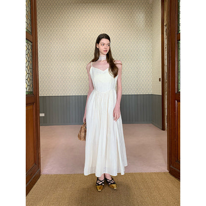 Lace Trim V-Neck Sleeveless Maxi Dress