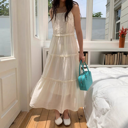 High-waisted cake skirt slip dress