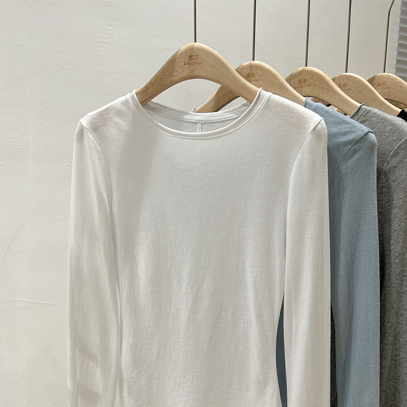 Round Neck Short Sleeve T-Shirt Women Loose Fit Solid Color Top