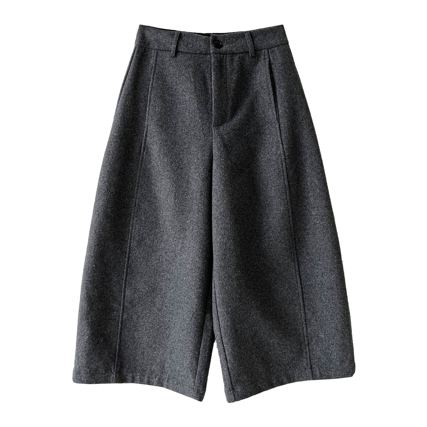 Korean wool three-dimensional loose wide-leg pants women's autumn new thin high-end nine-point pants
