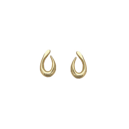 Silver Needle French Metal Wind Geometric Irregular Stud Earrings Elegant Water Drop Earrings Premium Earrings