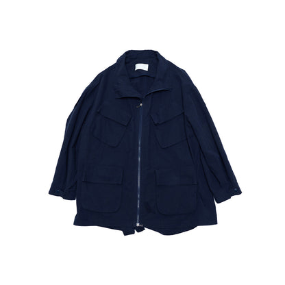Spring new casual lapel linen cotton solid color tooling multi-pocket long thin coat